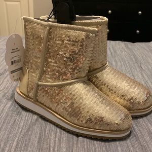 NWT Wonder Nation Gold Girls Boots Size 1